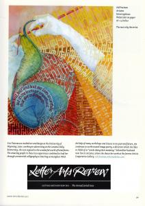 Artist Sid Freeman Published In The Letter Arts Review Annual Juried Edition.    
